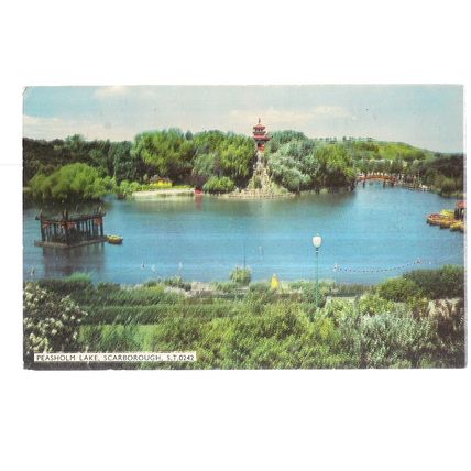 PEASHOLM LAKE, SCARBOROUGH, vintage used postcard by Dennis 1962 postmark =