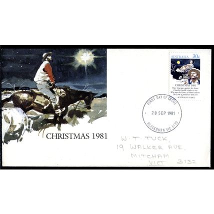 AUSTRALIA 1981 FDC Christmas PO Cover 160 - Blackburn VIC 3130 PMK (addressed)