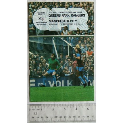 1977 programme Queens Park Rangers v. Manchester City