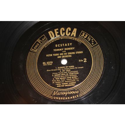 Tommy Dorsey w/Victor Young & His Orchestra 10" LP with Original Cover-ECSTASY