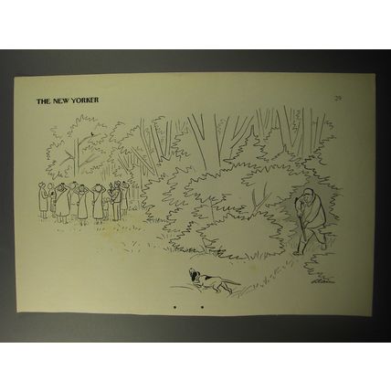 1950 Cartoon by Alain (Daniel Brustlein) - Bird Watching