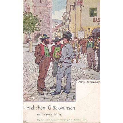 Herzlichen Gluckwunsch Zum Neuen Jahre German Comic Postcard
