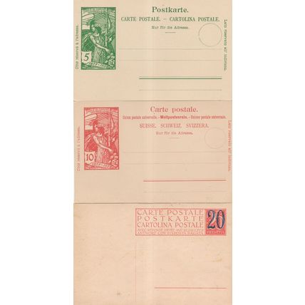 Antique Switzerland Postal Stationary Unused 4x Old Postcard s