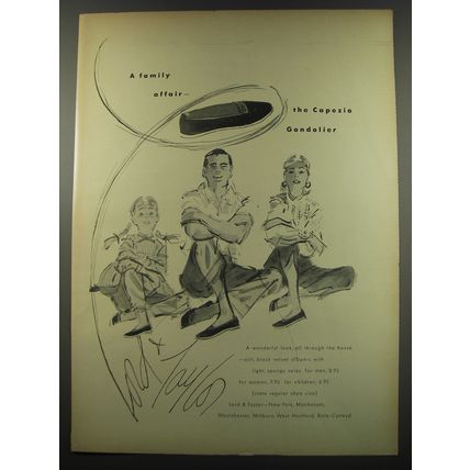 1955 Lord & Taylor Capezio Gondolier Shoes Ad - A family affair