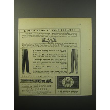 1955 J. Press Ready to Wear Trousers Advertisement