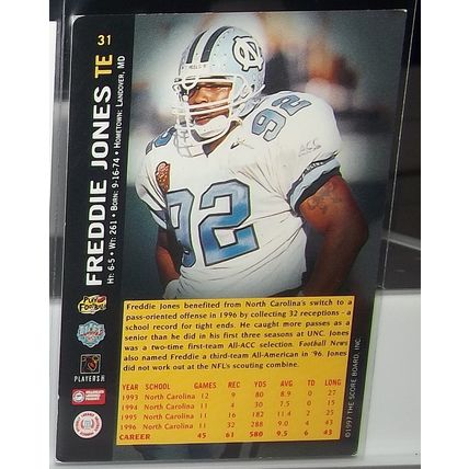 1997 Score Board FREDDIE JONES (Chargers) Rookie Card #31