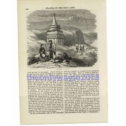 Tomb of Absalom, Holy Land, Book Illustration (Print), 1861