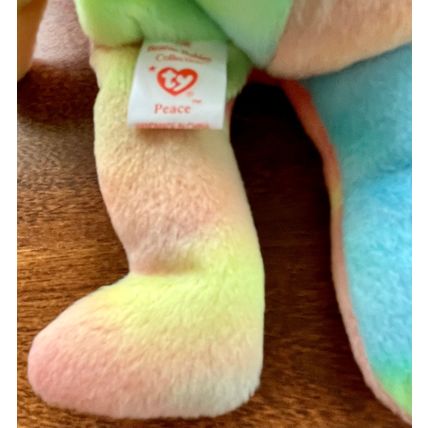 Peace (Tie Dyed) Bear 9" TY Beanie Baby Stuffed Animal Toy Retired