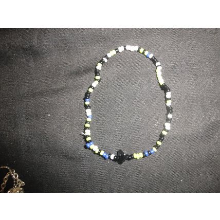 10 elasticated blue green black anklet bracelet