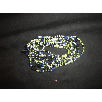 10 elasticated blue green black anklet bracelet