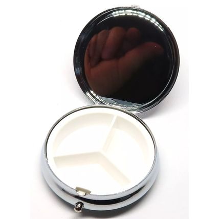 Glitter Stars Pill Box Round Pink and Blue Stars 2 CM Christmas Gift Storage