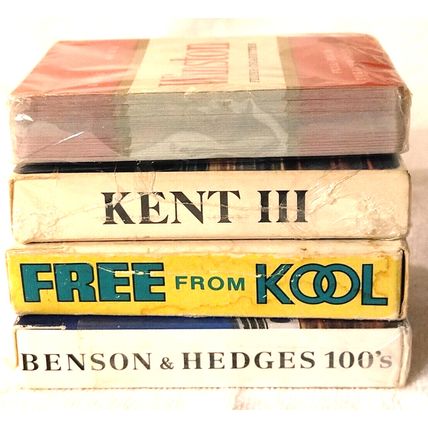 4 Vintage Decks Cigarette Playing Cards Kent III Winston Kool Benson & Hedges