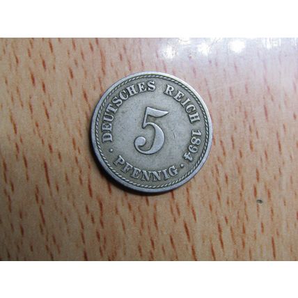 1894a 5 Pfennig Germany Empire Coin