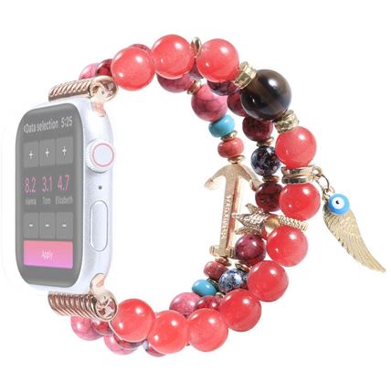 Beaded Crown Anchor Watchband For Apple Watch Series, 7 41mm / 6&SE&5&4 40mm / 3