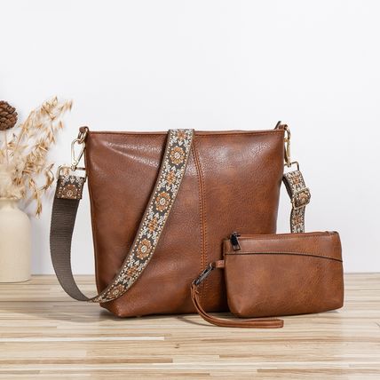 Women Shoulder Bag Vintage Crossbody Purse Handbag with Leopard Guitar Strap Hob