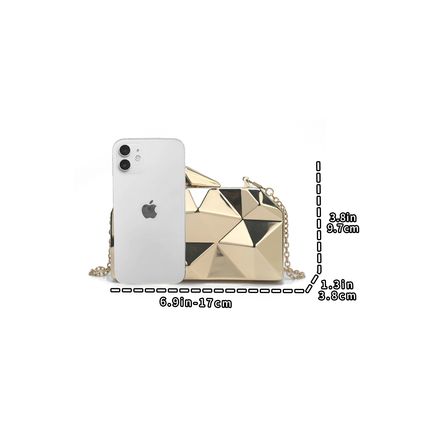 New Handheld Women's Bag Diamond Iron Box Banquet Bag Gold