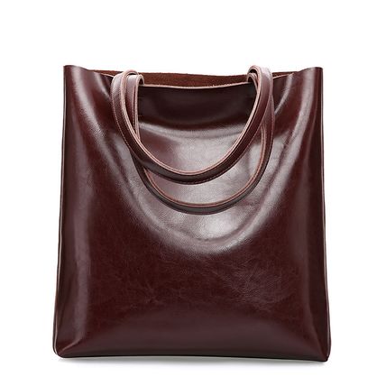 Women Genuine Leather Large Work Tote Bag Womens Travel Shoulder Bag Purple