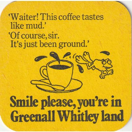 BEER MAT - GREENALL WHITLEY BREWERY - SMILE PLEASE - (Cat No 261) - (1973)