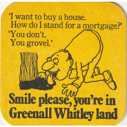 BEER MAT - GREENALL WHITLEY BREWERY - SMILE PLEASE - (Cat No 258) - (1973)