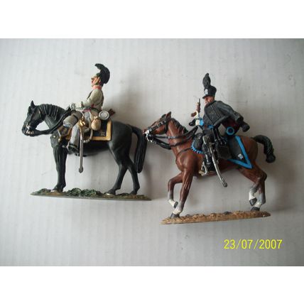 Del Prado Military Soldiers on Horseback X2 Painted Lead Figures ref 4