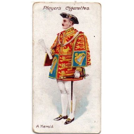 PLAYER'S CIGARETTE CARD CEREMONIAL & COURT DRESS 1911 No.17. A HERALD