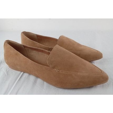 M&S COLLECTION Wide Fit Leather Suede Pointed Ballet Pumps Shoes - NEW