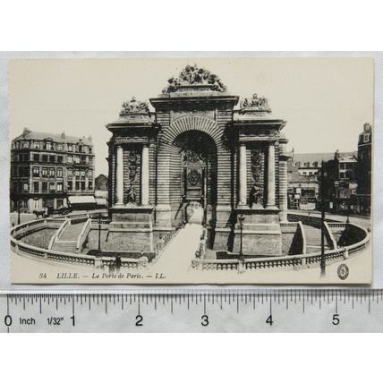 vintage postcard Lille, La Porte de Paris