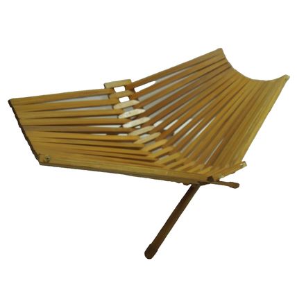 Vintage MCM folding Wooden Basket for table, fruit basket, mail, ect. 9.5"