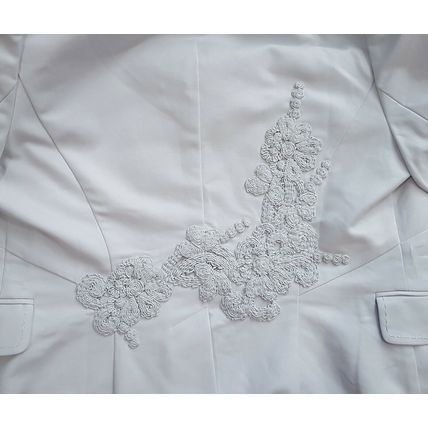 Coast Fairies & Tuxedos Light Blue Fitted Short Cotton Embroidered Jacket 12 UK