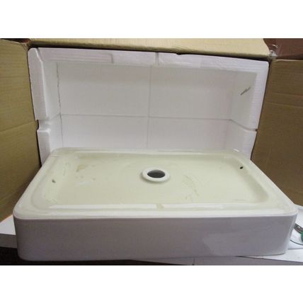 Bathroom Vessel Sink Bowl Ceramic Vanity Basin Sink Rectangle White 24" x 14"