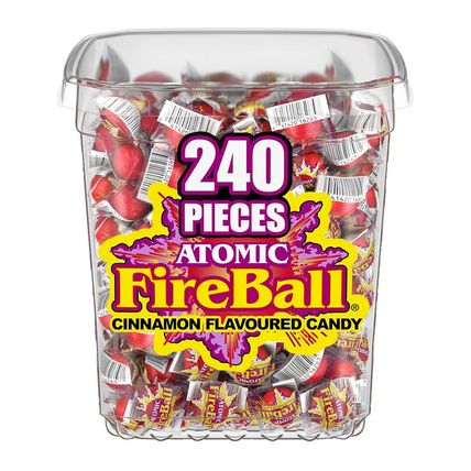 Wonka Atomic Fireball, Candy, Cinnamon Flavor, Individually Wrapped, 7.5 G (240