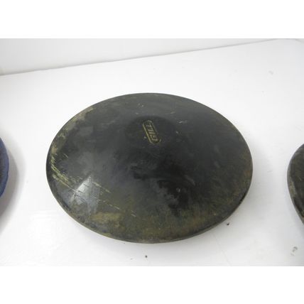 Vintage Set of 2 GILL Black Rubber 8.5" Discus 3.5lb w/ Carry Bag