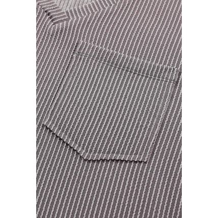 Light Grey Corded V Neck Chest Pocket Loose T-shirt