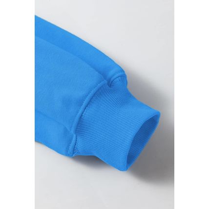 Sky Blue Solid Color Drop Shoulder Long Sleeve Basic Sweatshirt