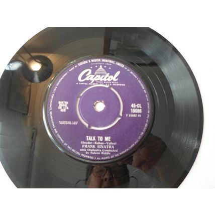 7" 1959. FRANK SINATRA.TALK TO ME .CAP CL15086.CORDURA .VERY GOOD PLUS