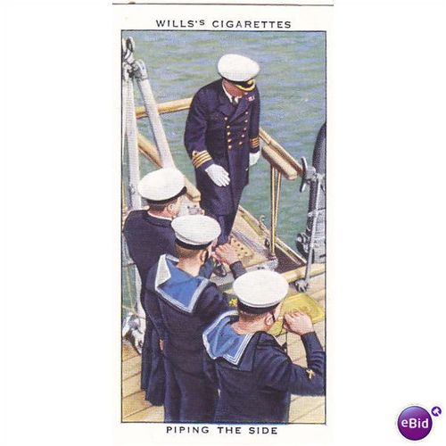 Wills Life In The Royal Navy Card No. 09 Piping The Side