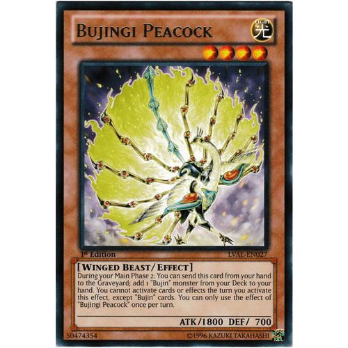 YuGiOh Legacy of the Valiant - LVAL-EN027 - Bujingi Peacock - 1st Edition
