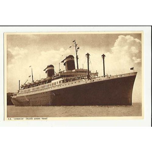 United States Lines SS AMERICA Postcard by Photochrom