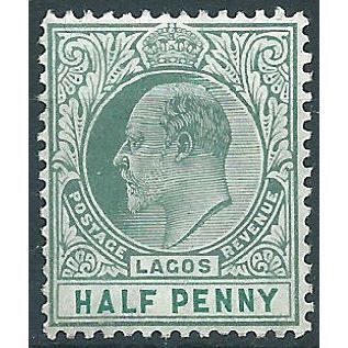 Lagos 1904 SG44 1/2d Dull Green & Green Mounted Mint .. ..