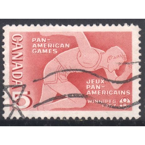 Canada 1967 - SG614 - 5c red - Athlete, Pan-American Games, Winnipeg - used