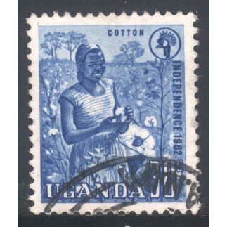 Uganda 1962 - SG103 - 30c blue - Cotton - used