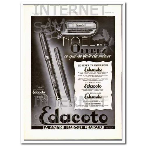 EDACOTO 1937 French Noel gift what is best fountain pen vintage ad