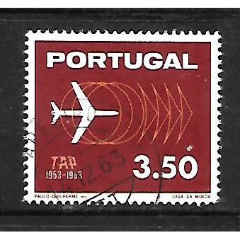 PORTUGAL 1963 T.A.P AIRLINE 3e.50 SUPERSONIC FLIGHT SG1239 FINE USED