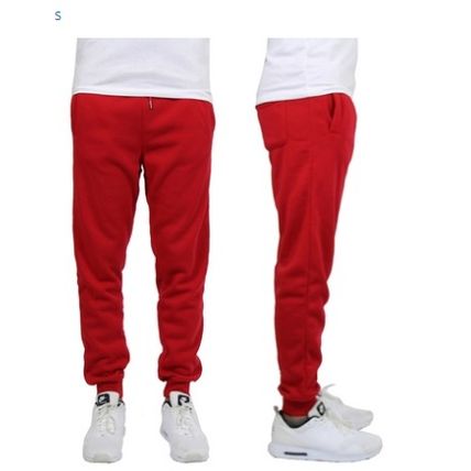 Galaxy By Harvic Men'S Regular-Fit Fleece Jogger Sweatpants, Red S