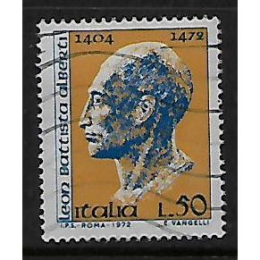 ITALY 1972 LEON B ALBERTI 50L BLUE & YELLOW 1333 FINE USED