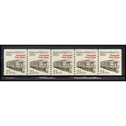 2265 21c Mail Car Very Fine MNH Dry Gum PNC 1/5 X1245