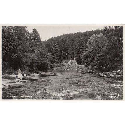Chilld Playing In Mud River Burnfoot Rothbury Vintage Real Photo Postcard