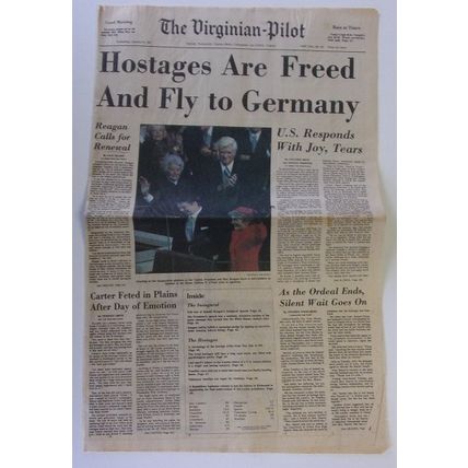 HOSTAGES ARE FREED The Virginian Pilot newspaper January 21 ,1981