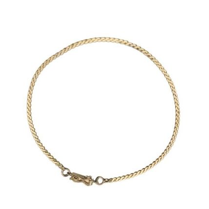 Shiny Serpentine 6.8" Hand Bracelet New solid Real 14K Yellow Gold