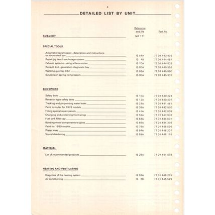 Renault MR171 Service Bulletins 1978 To 1981 PDF